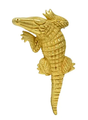 Kieselstein-Cord 1988 18 Karat Yellow Gold Alligator Bypass Vintage Animal Brooch