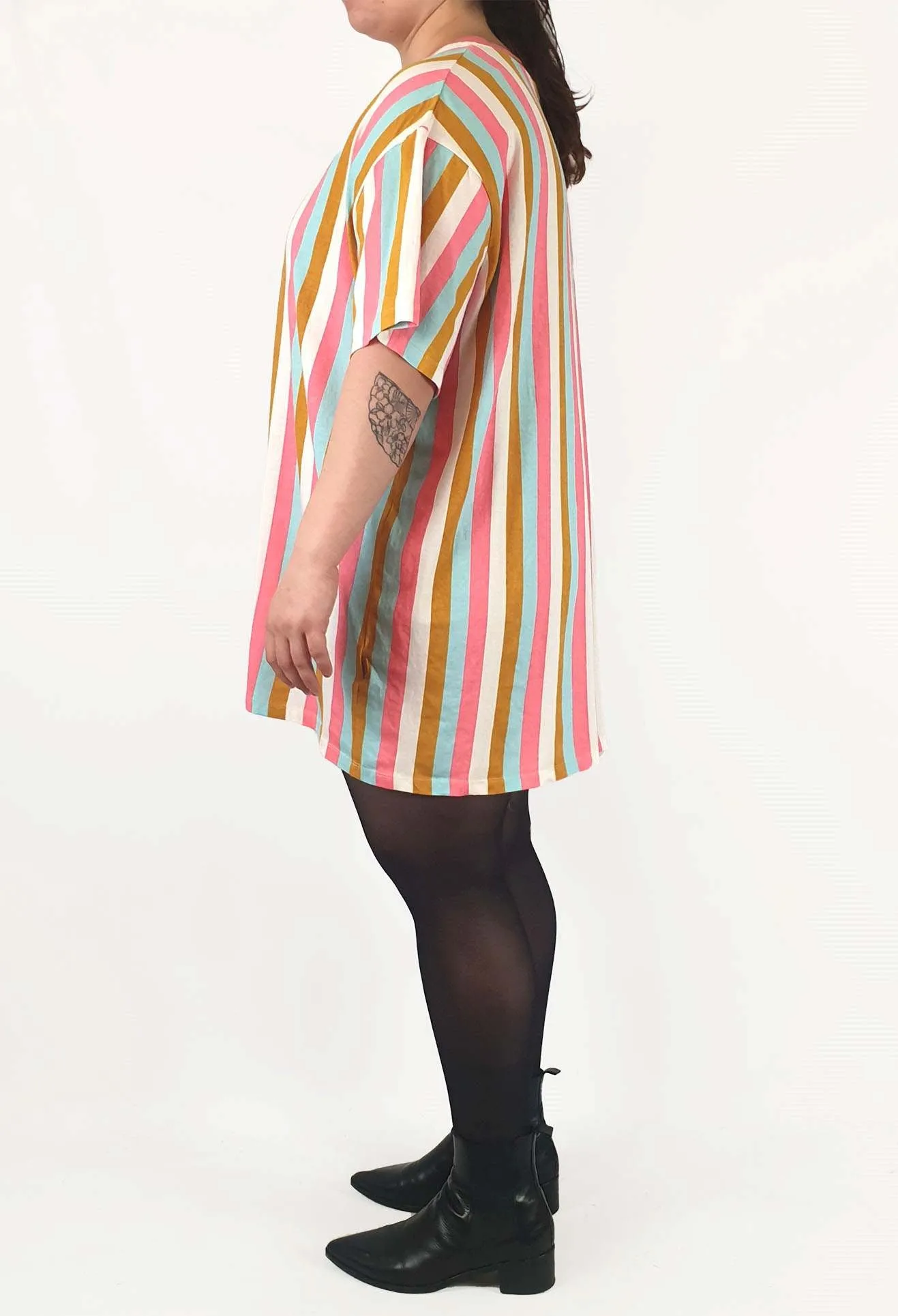 Kip & Co striped oversize tee shirt dress size 14