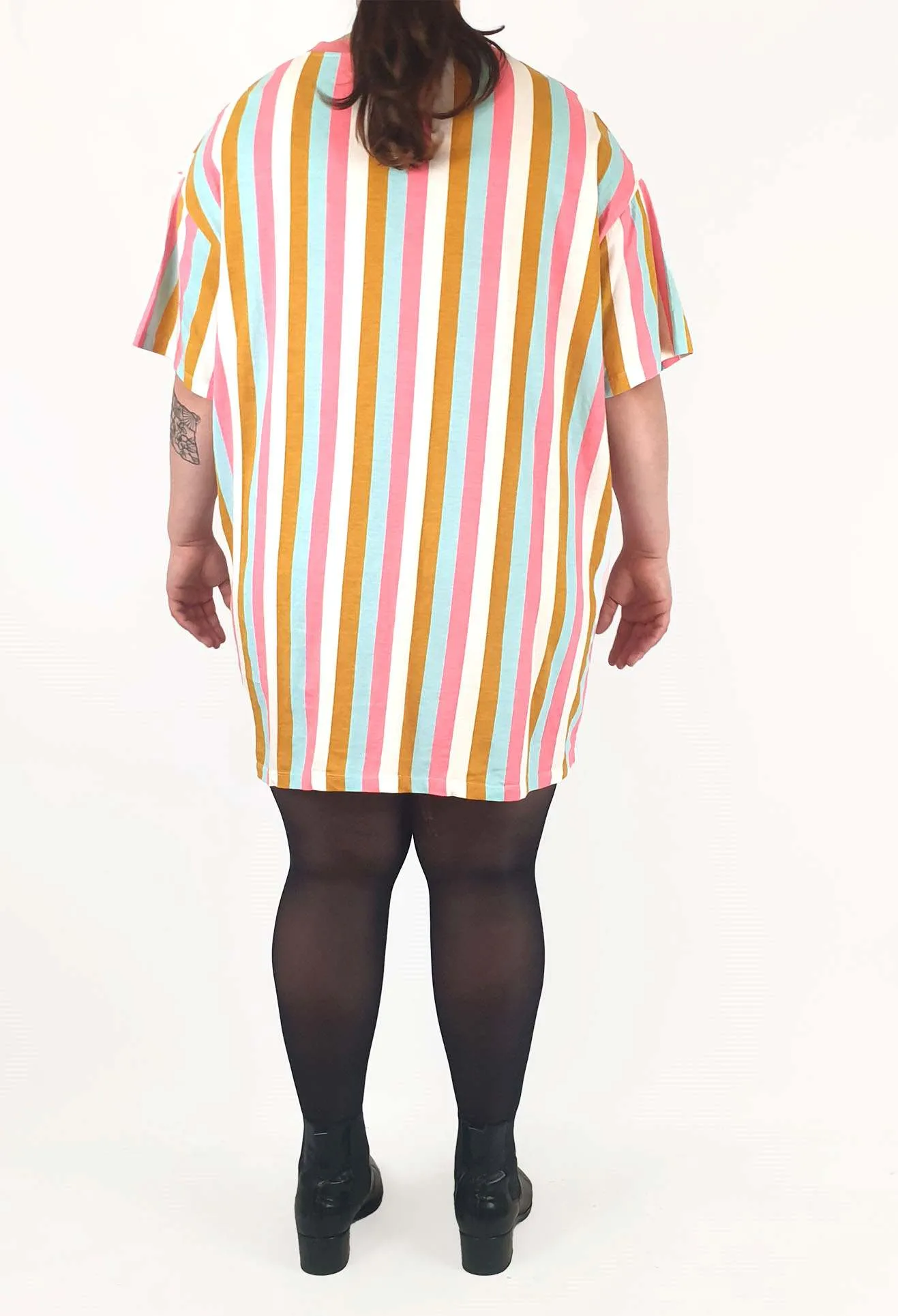 Kip & Co striped oversize tee shirt dress size 14
