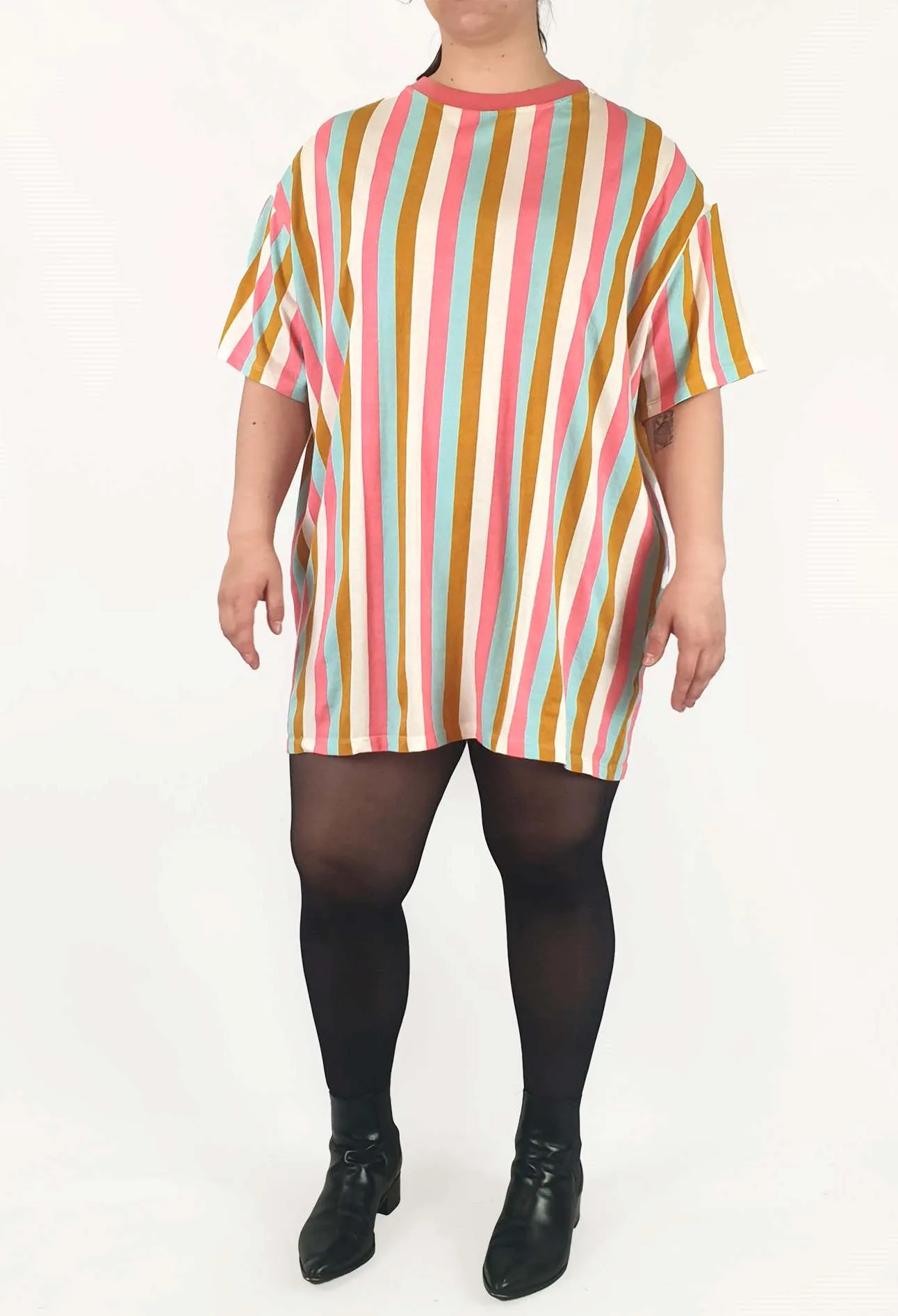 Kip & Co striped oversize tee shirt dress size 14