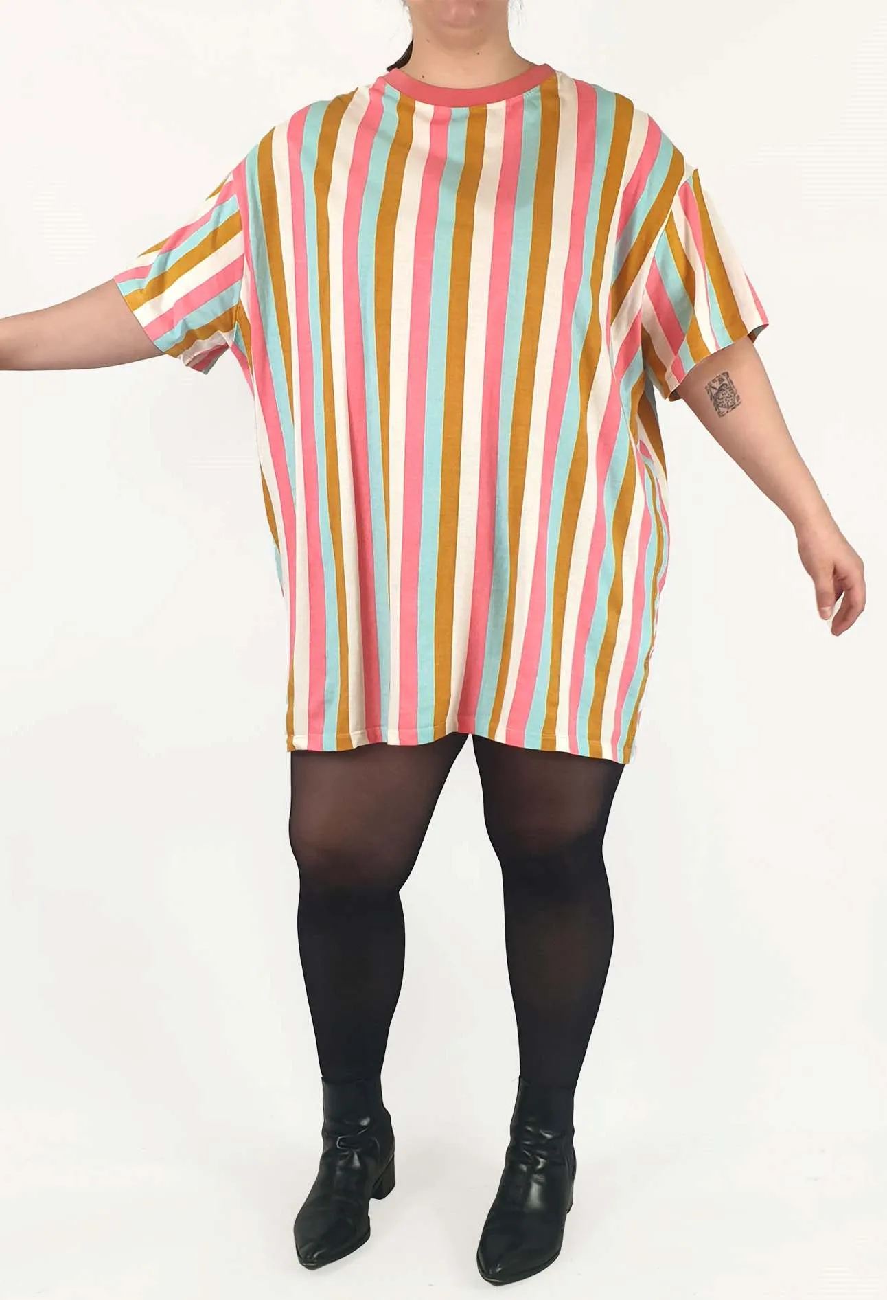 Kip & Co striped oversize tee shirt dress size 14