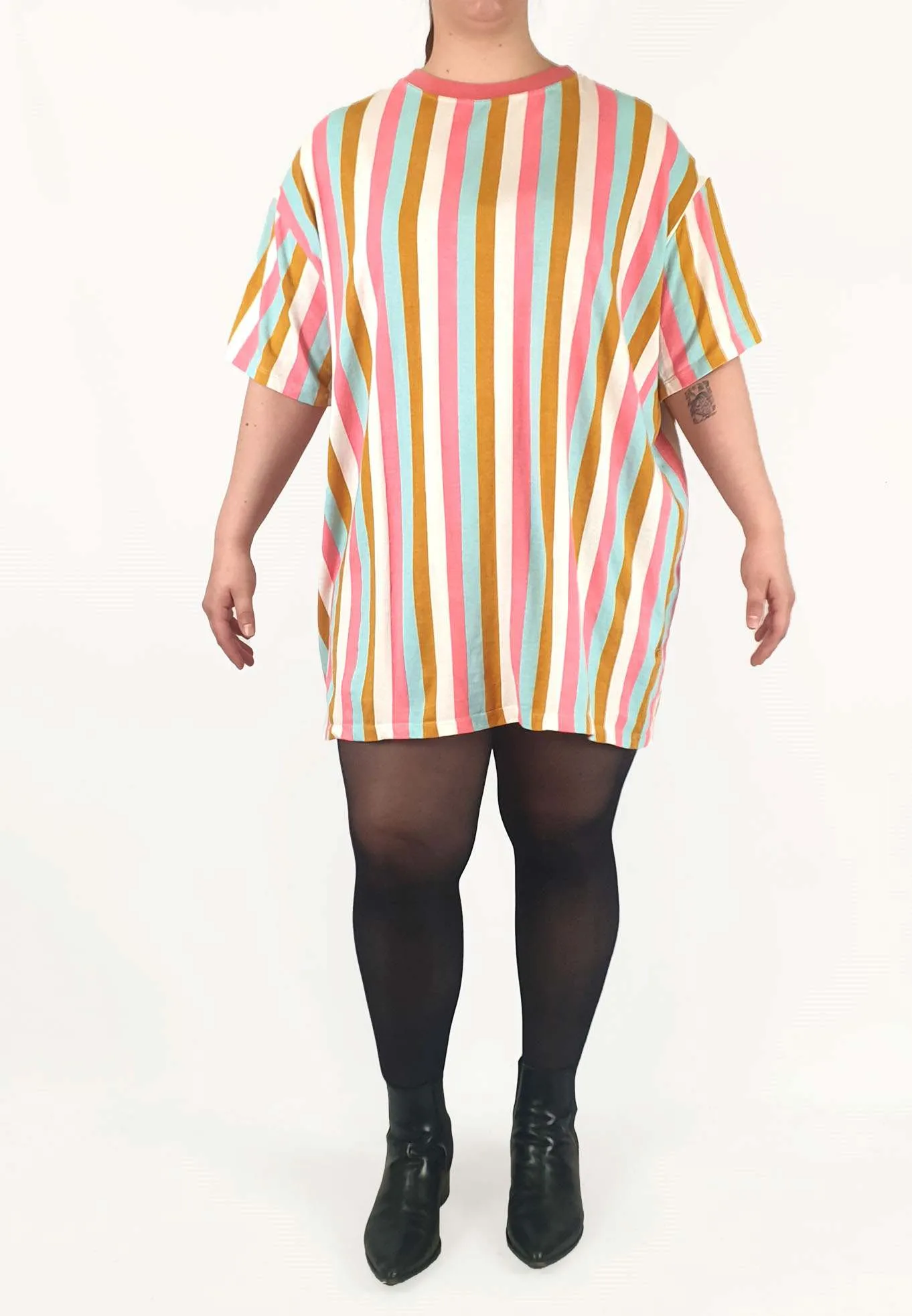 Kip & Co striped oversize tee shirt dress size 14