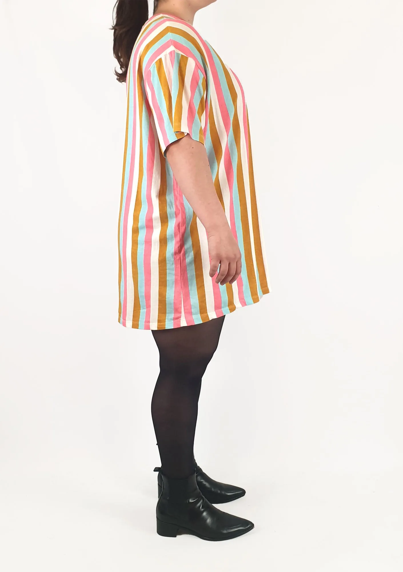 Kip & Co striped oversize tee shirt dress size 14