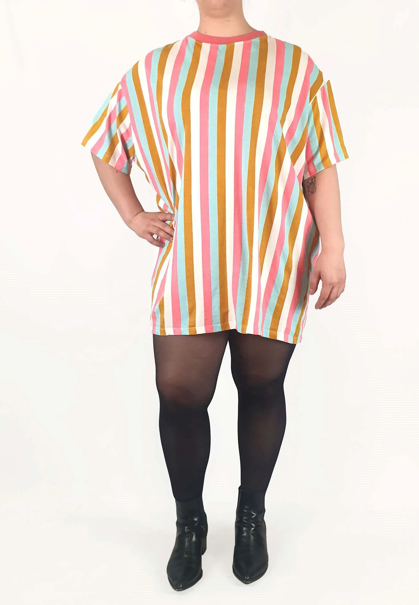 Kip & Co striped oversize tee shirt dress size 14