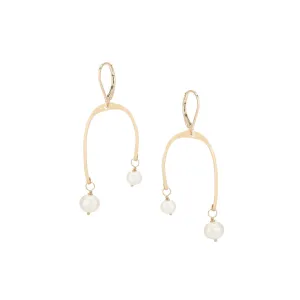 La La Freshwater Pearl Arch Earrings