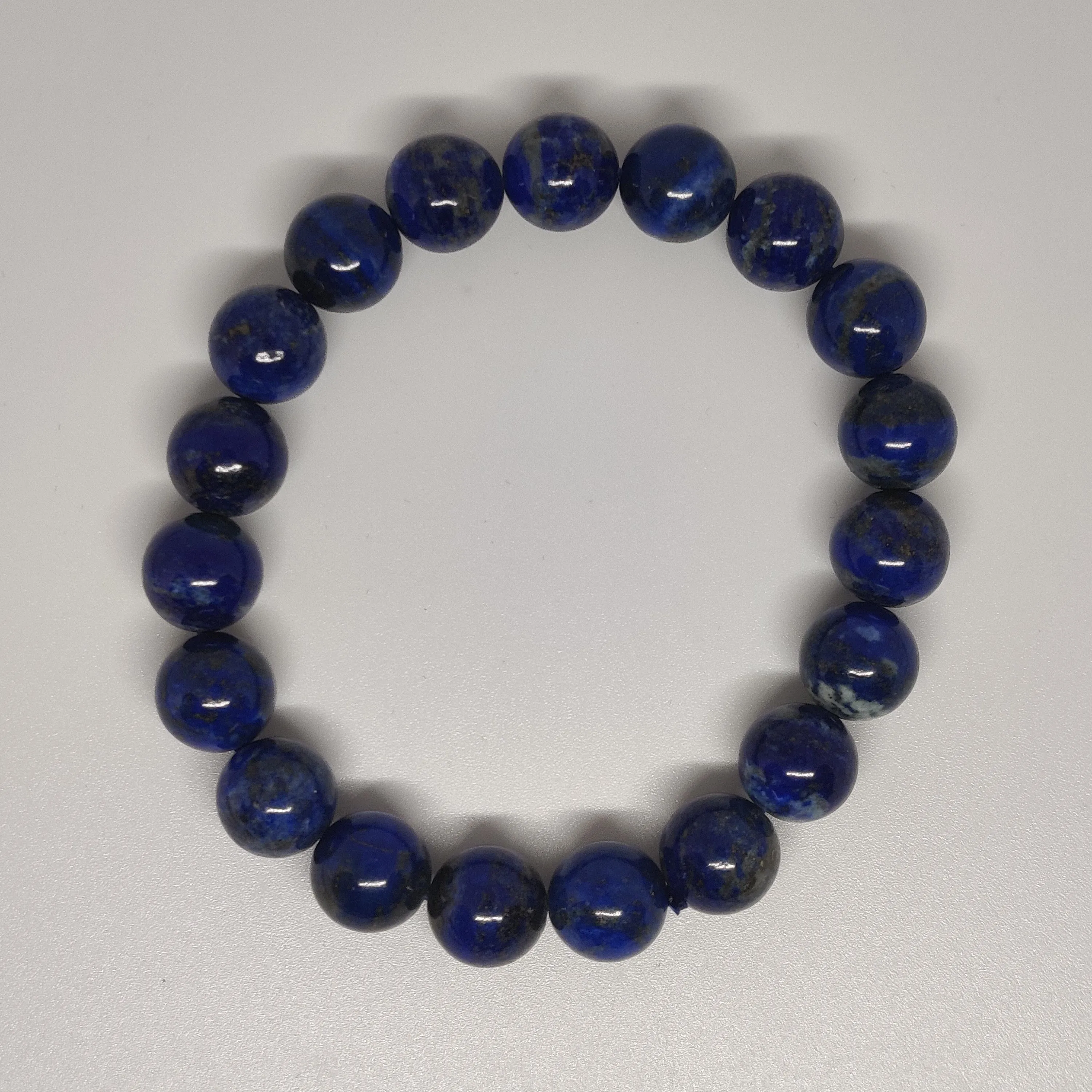 Lapis Lazuli Round Bead Crystal Bracelet