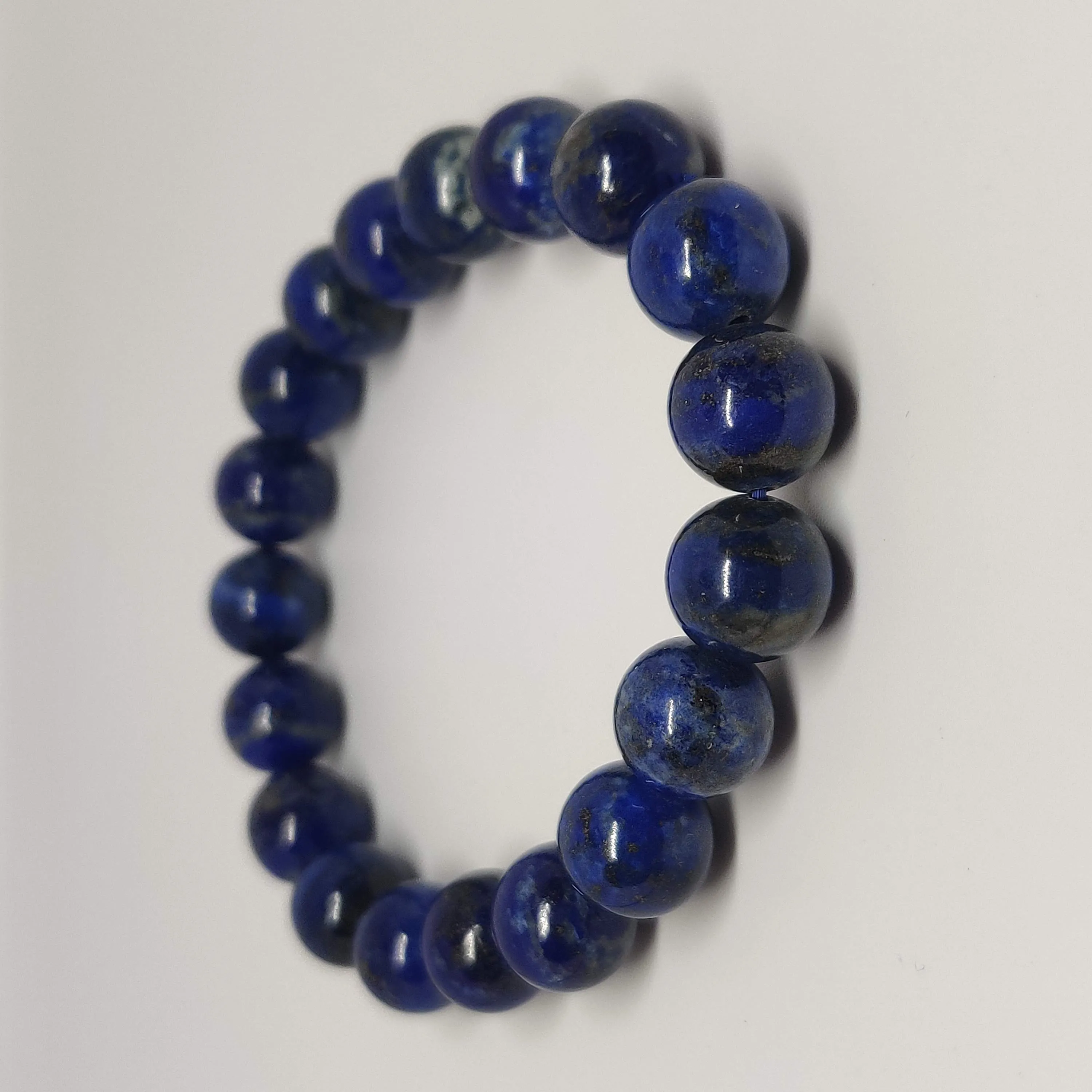 Lapis Lazuli Round Bead Crystal Bracelet