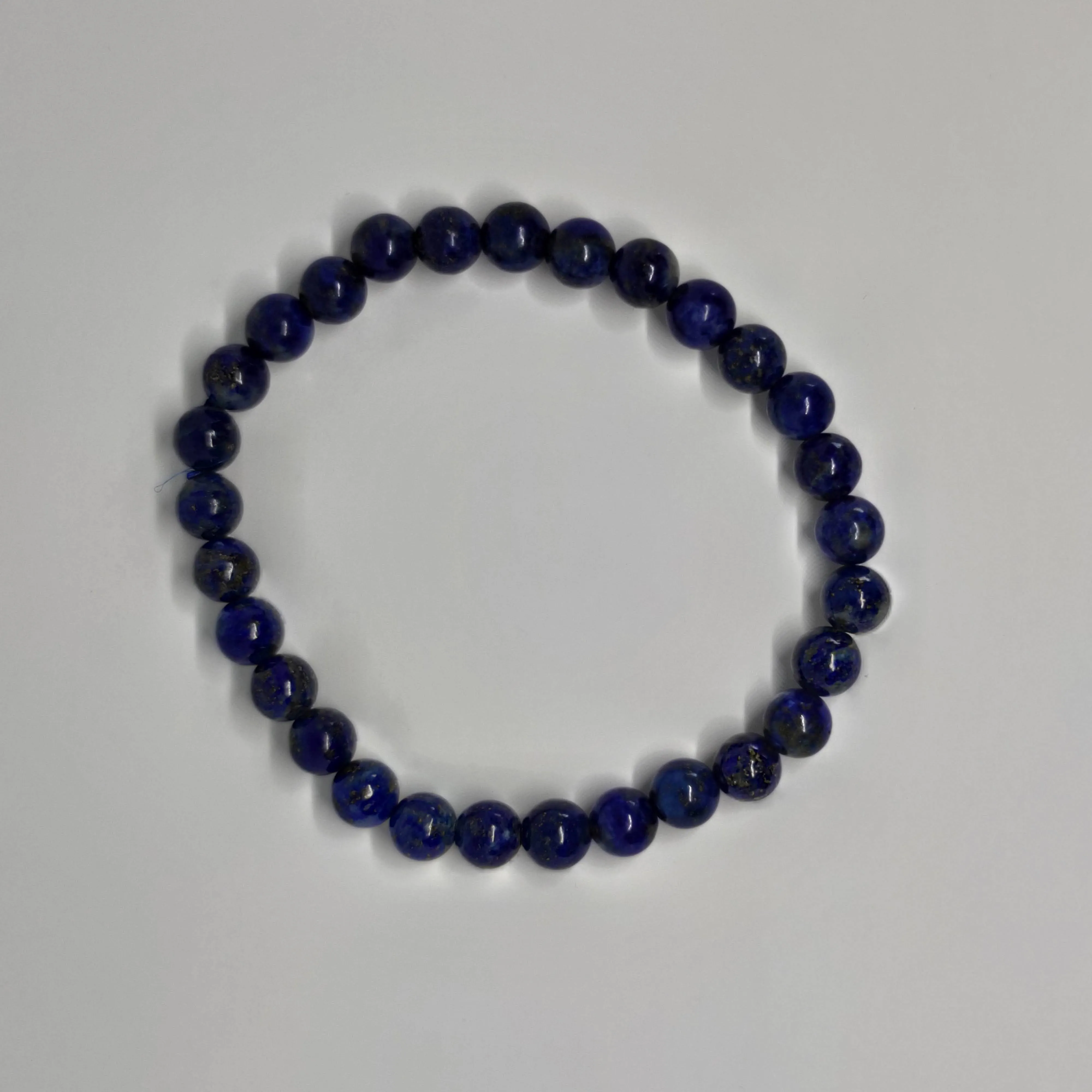 Lapis Lazuli Round Bead Crystal Bracelet
