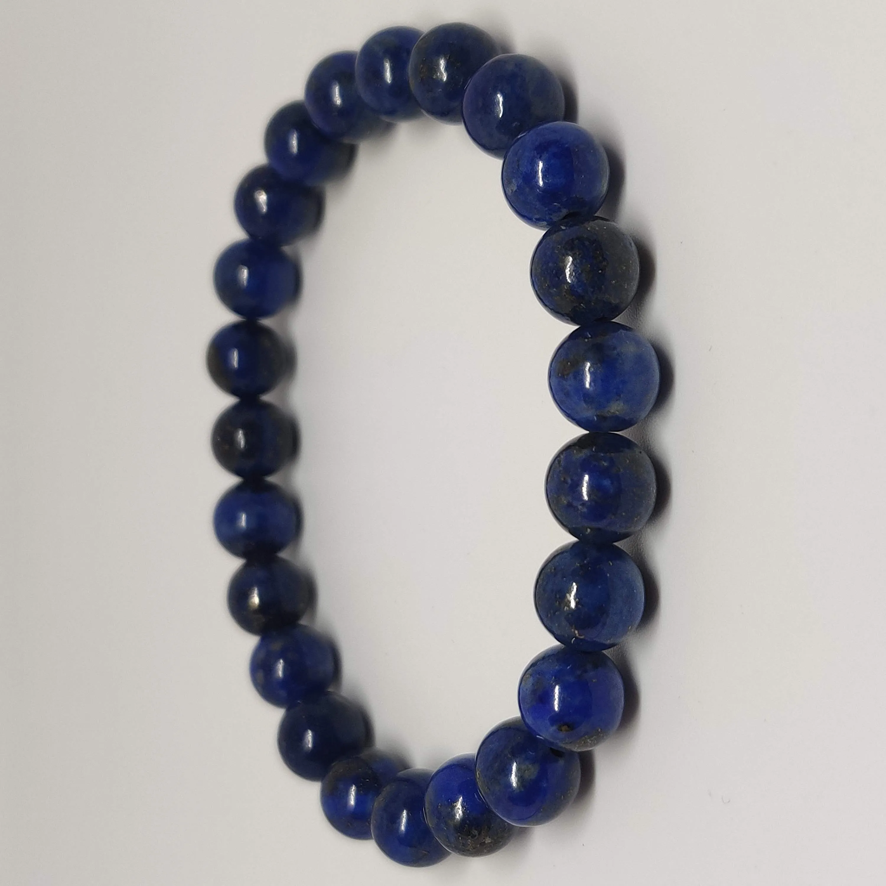 Lapis Lazuli Round Bead Crystal Bracelet