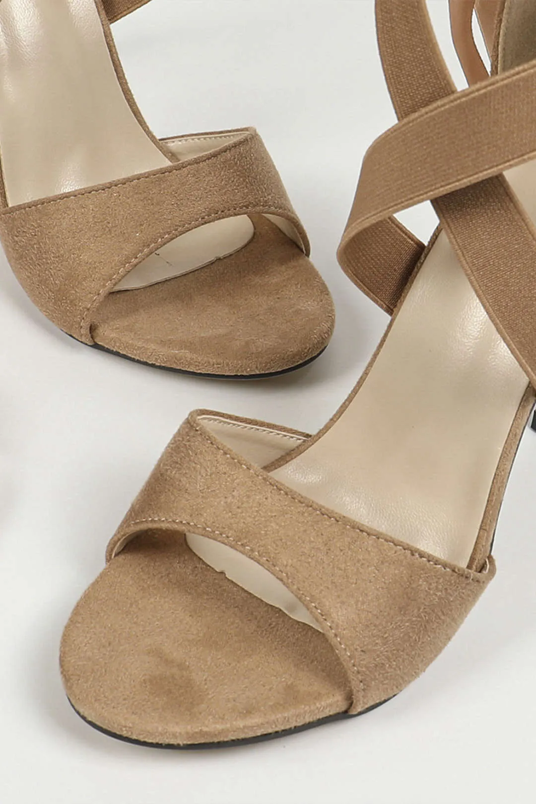 Laura - Faux Suede Crossed Tie-Up Woman's Heels