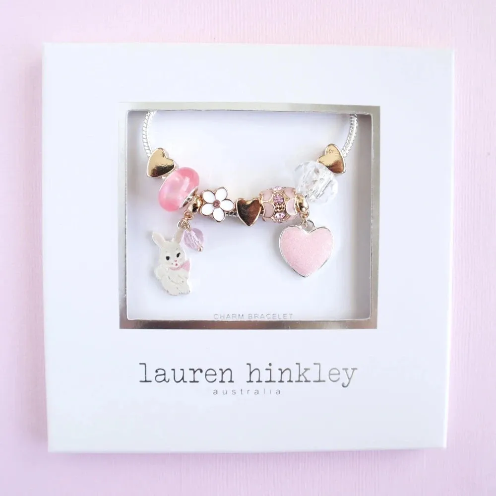 LAUREN HINKLEY FLORAL DREAMS BUNNY CHARM BRACELET