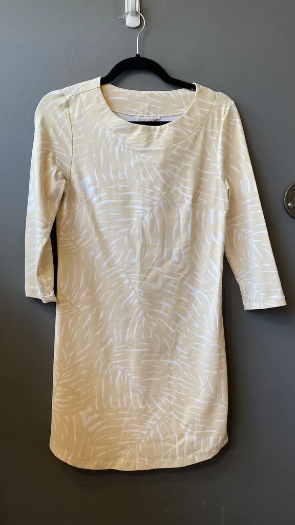 Leaf Print Stretch Shift Dress