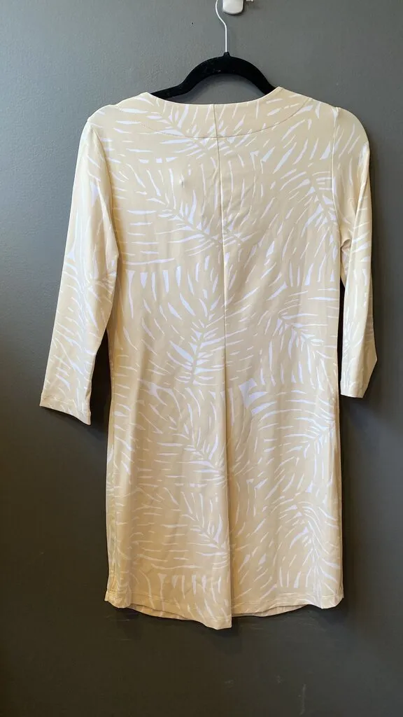Leaf Print Stretch Shift Dress