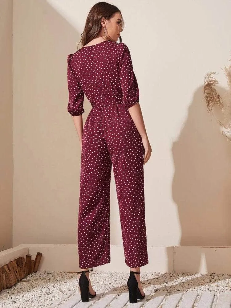 Lemon Tart Polka Dot Print Detail LTJMPS18 Jumpsuit