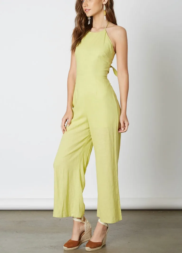 Linen Halter Tie Back Jumpsuit