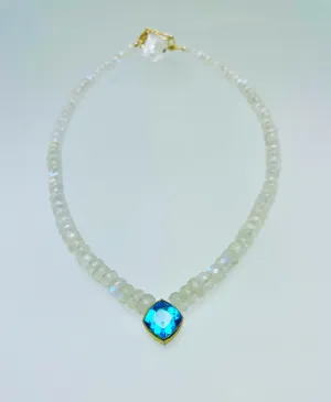 London Blue Topaz and Moonstone Necklace