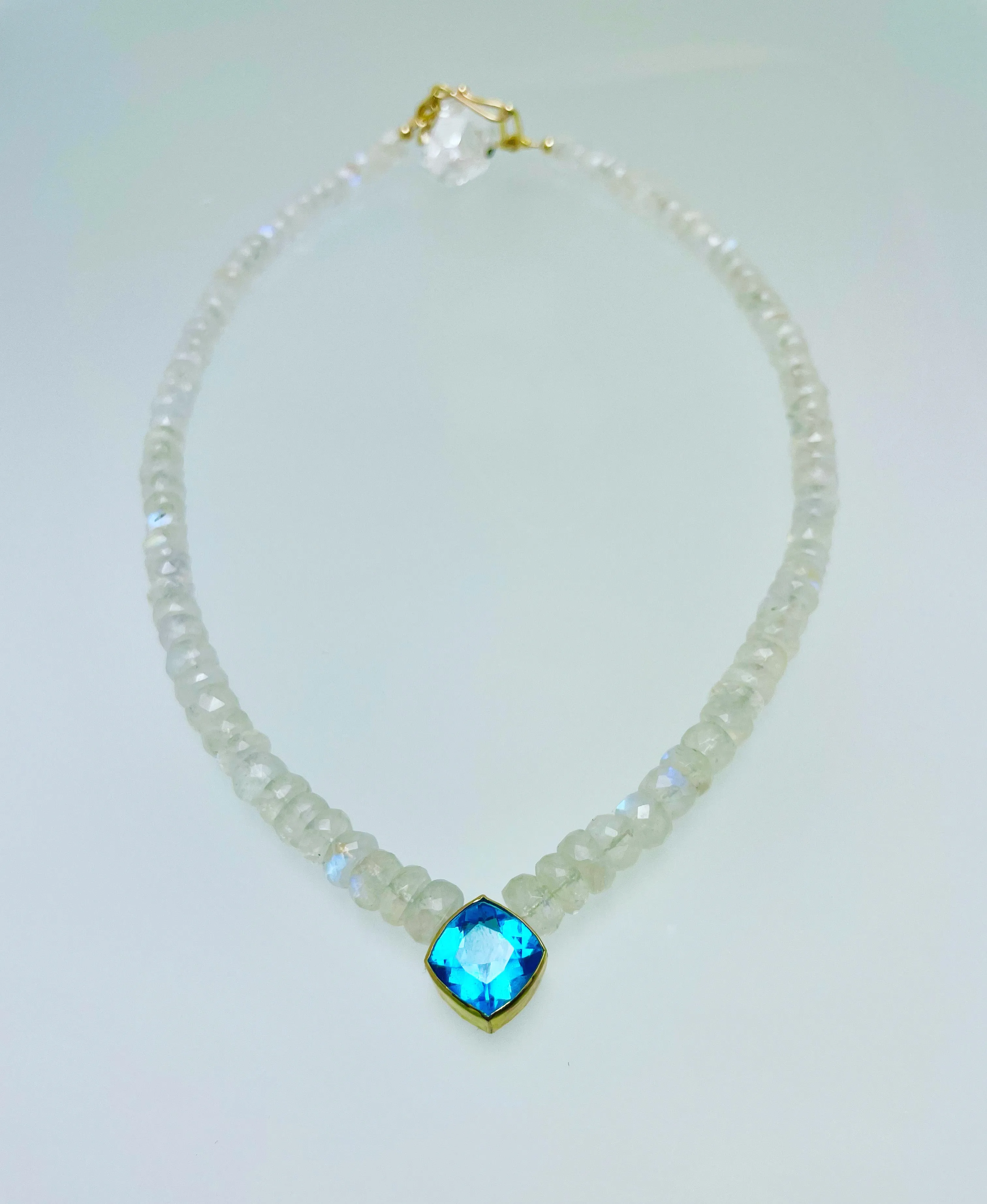 London Blue Topaz and Moonstone Necklace