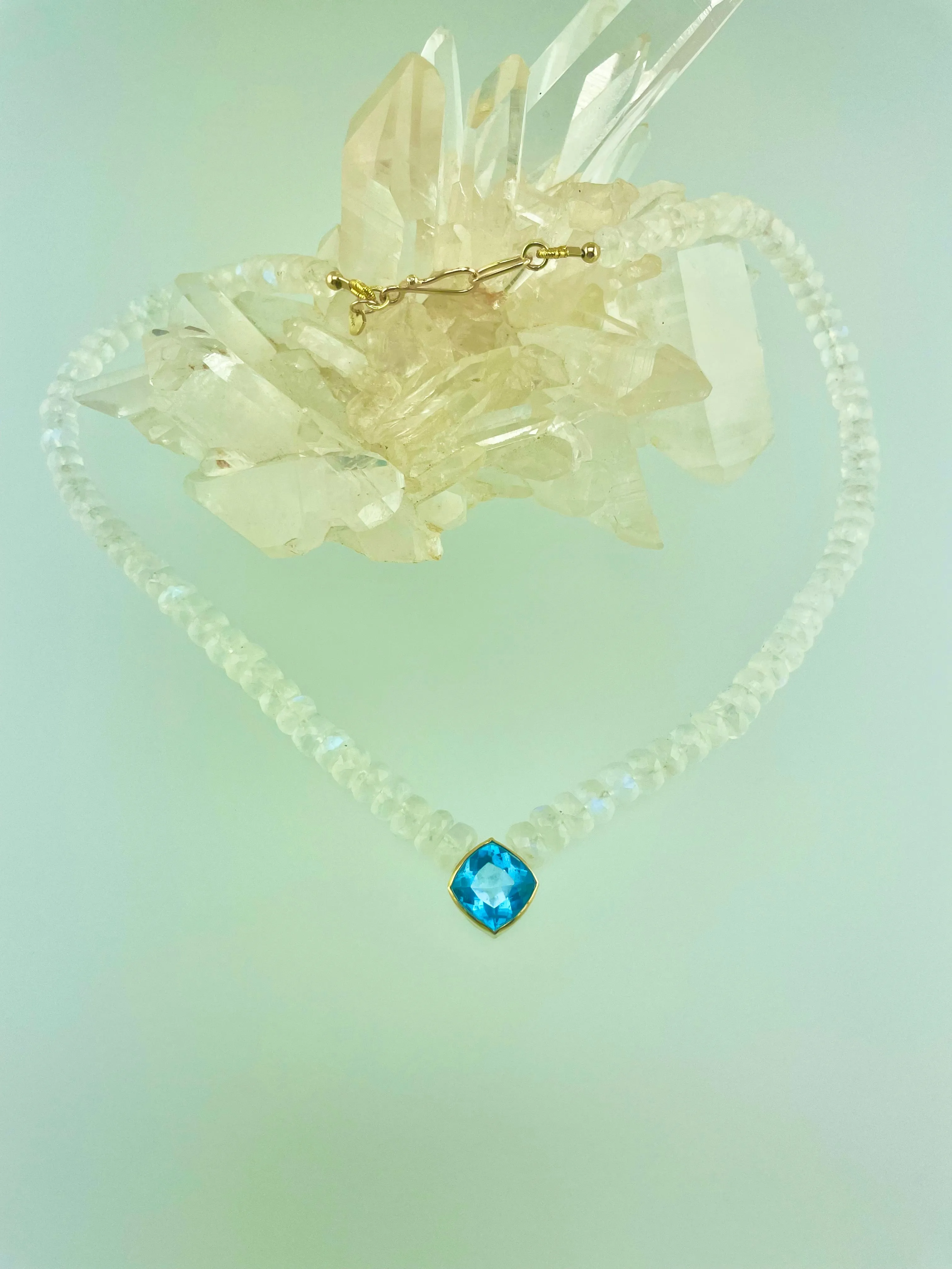 London Blue Topaz and Moonstone Necklace