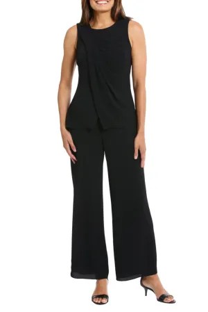 London Times Sleeveless Popover Wide Leg Jumpsuit