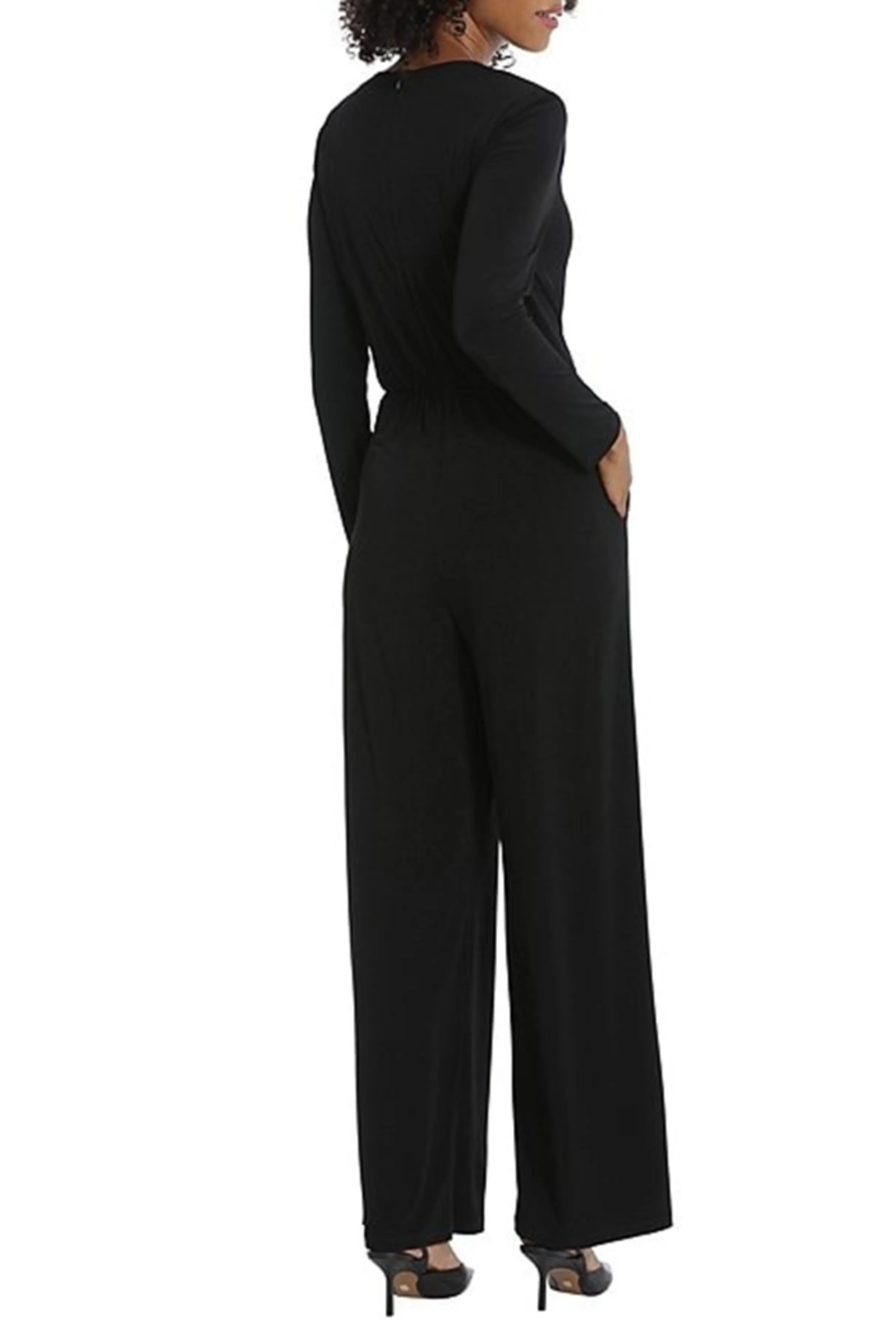 Maggy London Wide Leg Twist-Waist Evening Jumpsuit