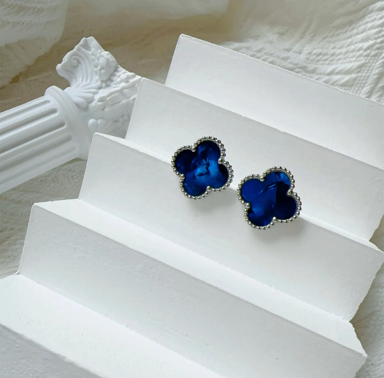 MARBLE STONE EARRINGS | ROYAL BLUE