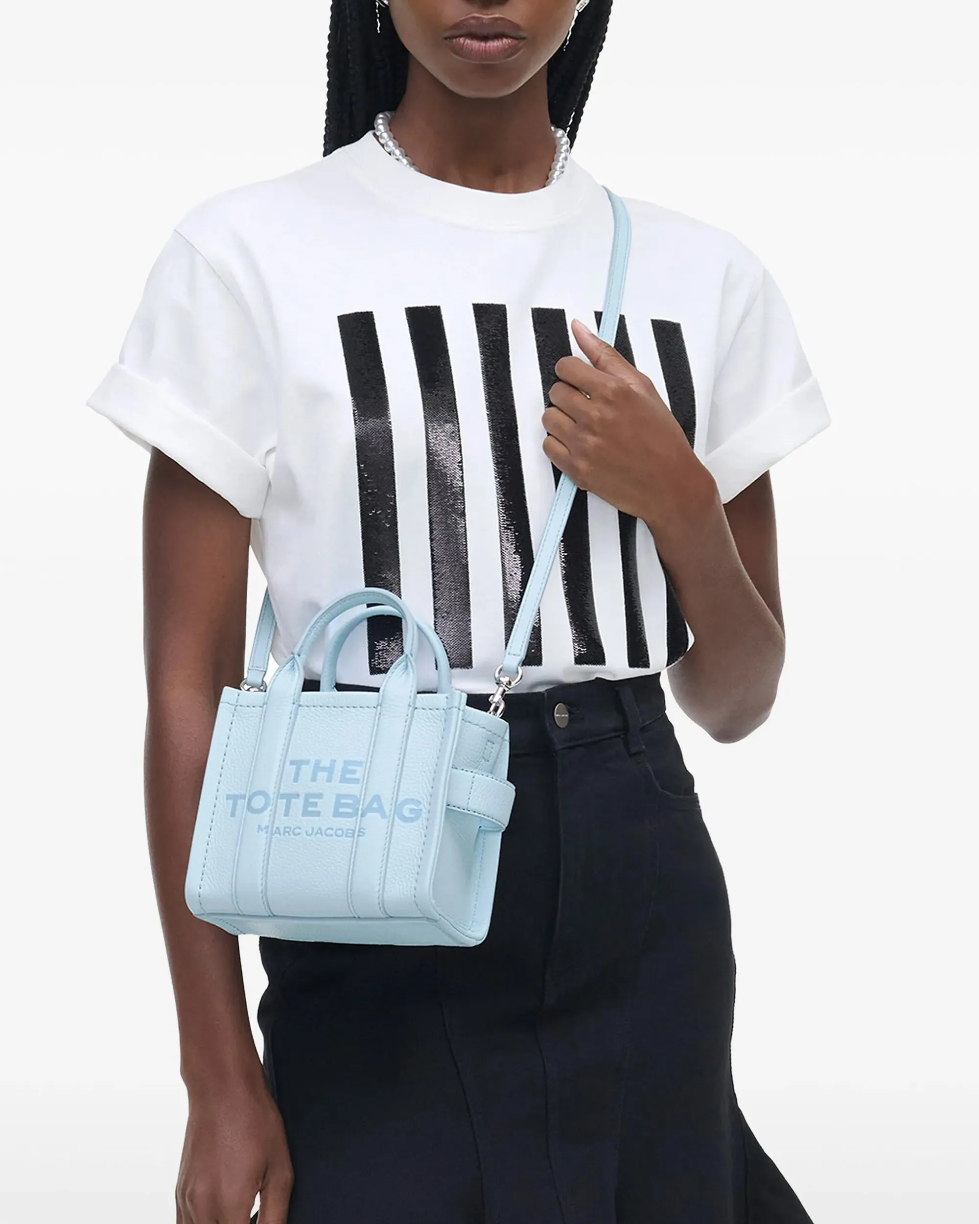 Marc Jacobs The Leather Crossbody Tote Bag Cloud Blue