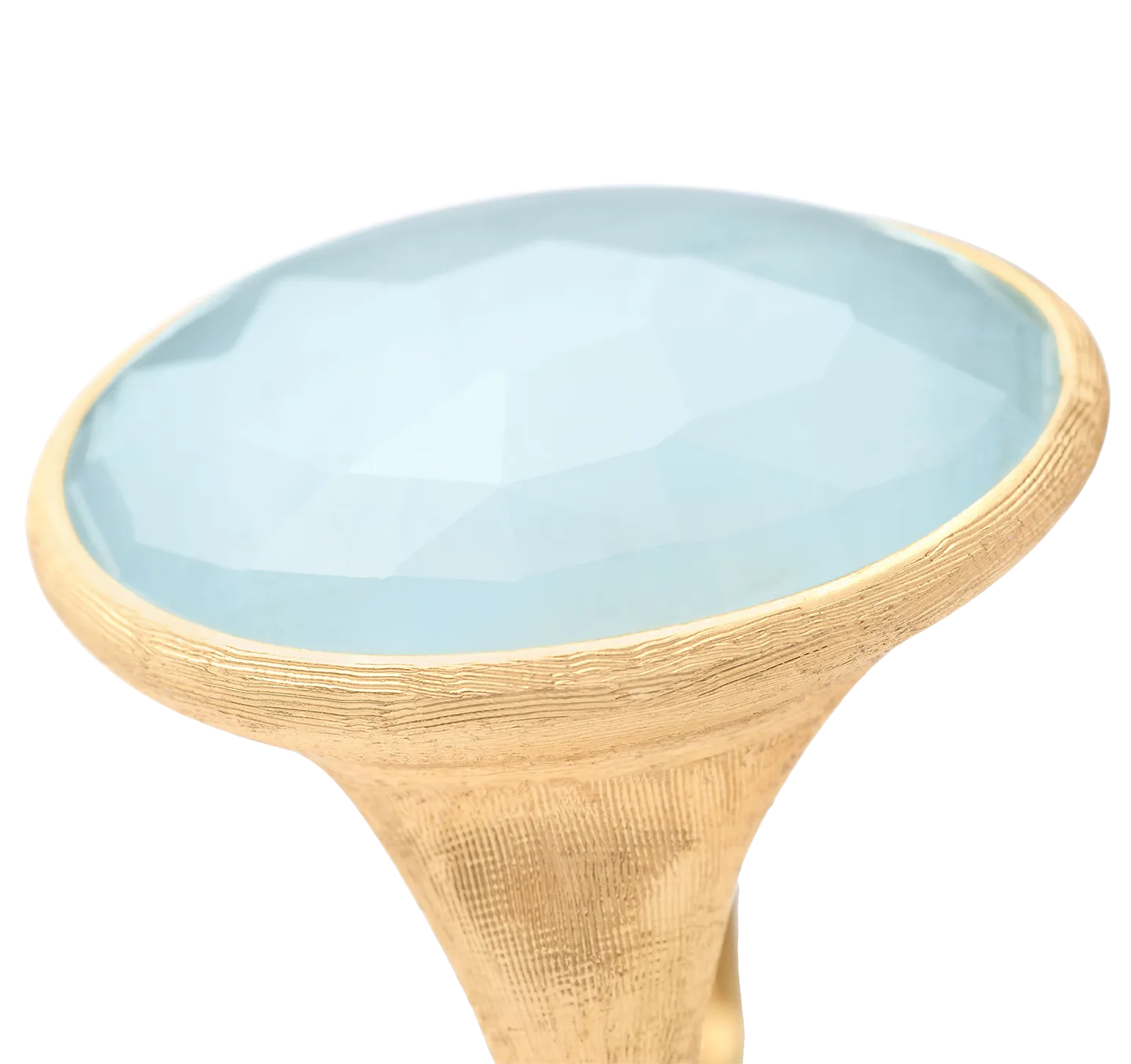 Marco Bicego Lunaria Yellow Gold Aquamarine Cocktail Ring
