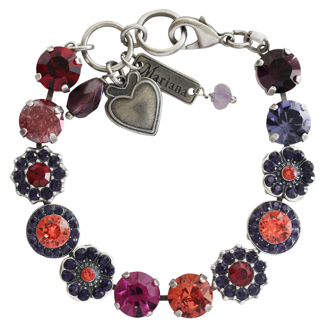 Mariana "Xenia" Silver Plated Lovable Mixed Element Crystal Bracelet, 4045/2 1091sp