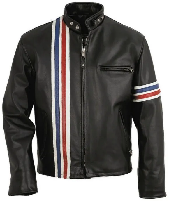 Men's Biker Style Easy Rider Leather Motorcycle Jacket