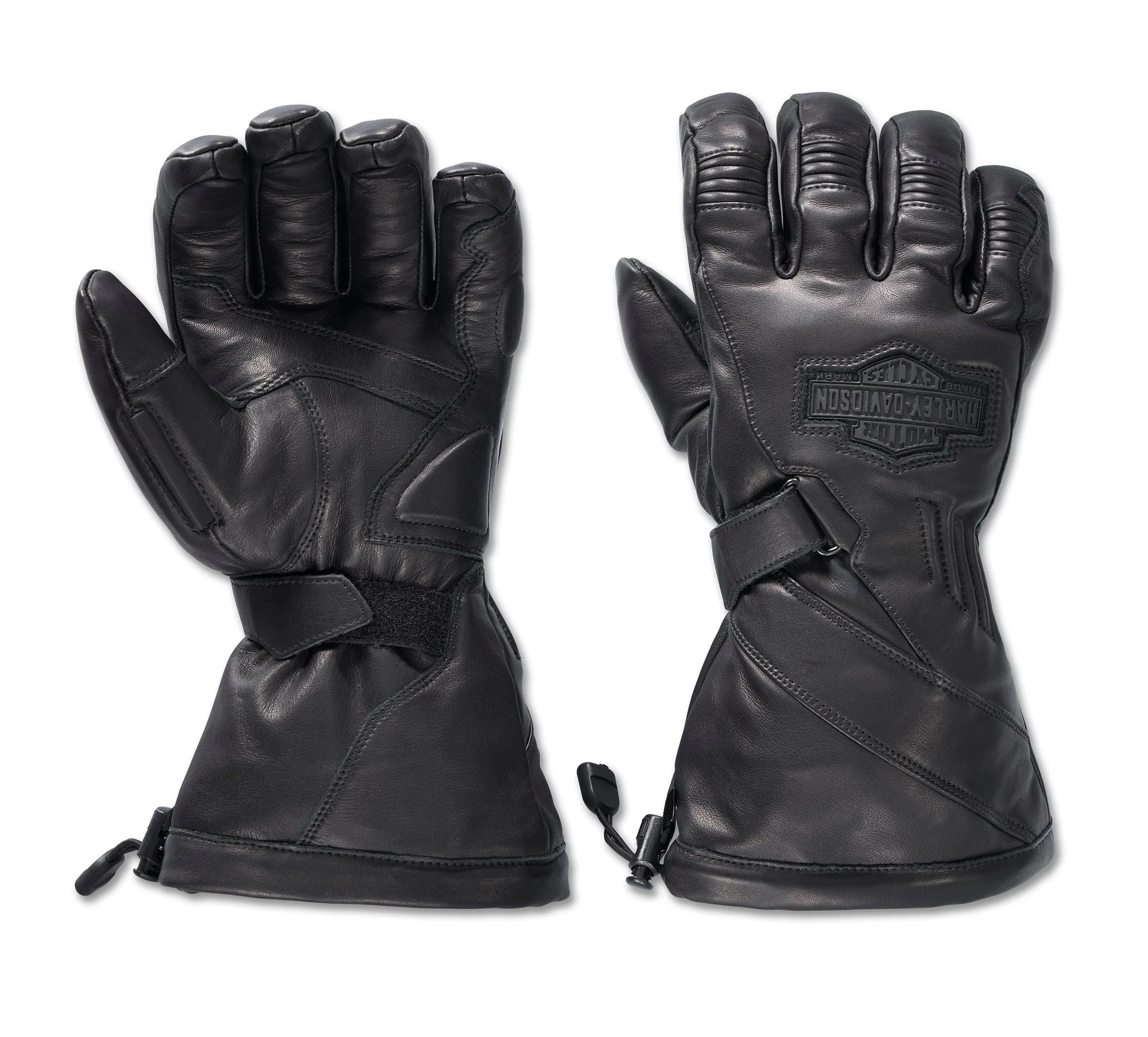 Men's Circuit II Waterproof Leather Gauntlet Gloves - Harley Black
