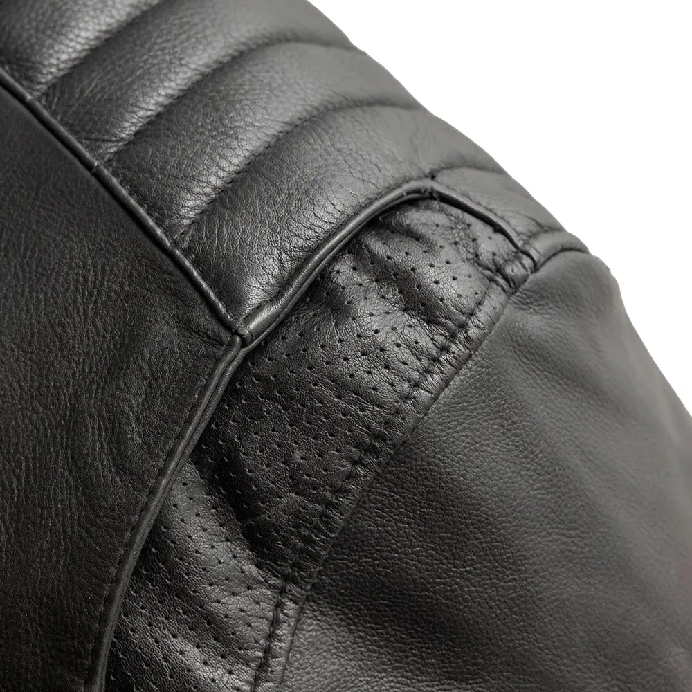 Men's Leather Motorcycle Jacket- BiTurbo