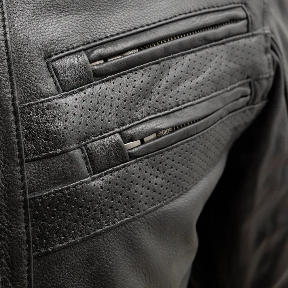 Men's Leather Motorcycle Jacket- BiTurbo