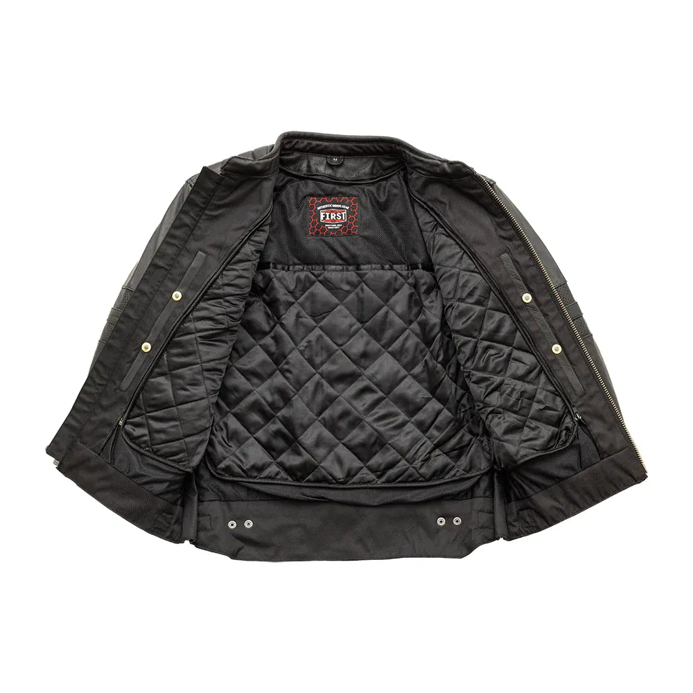 Men's Leather Motorcycle Jacket- BiTurbo