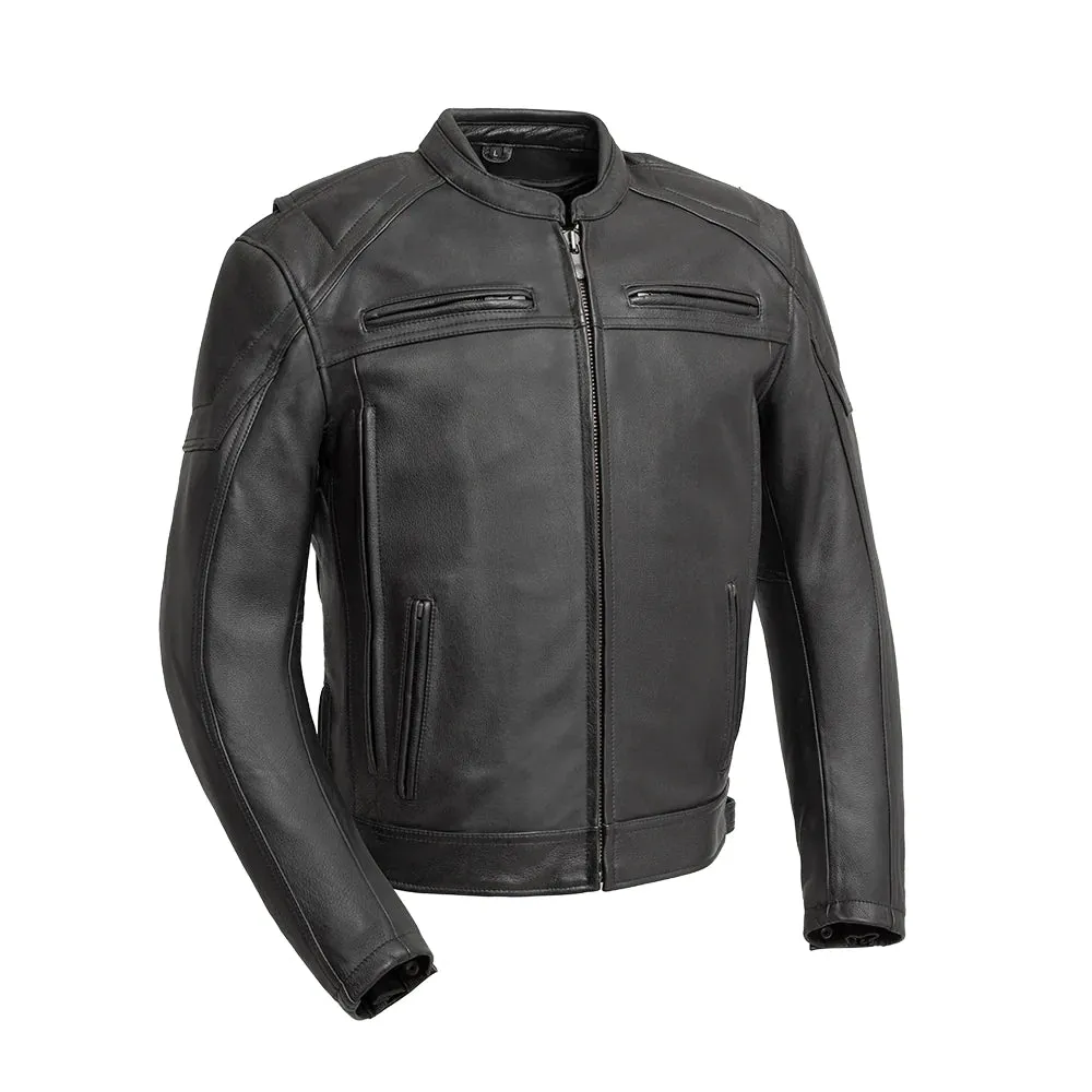 Men's Leather Motorcycle Jacket-Chaos