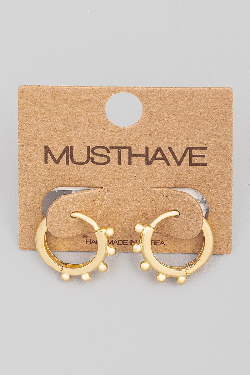 Mini Bead Huggie Studs