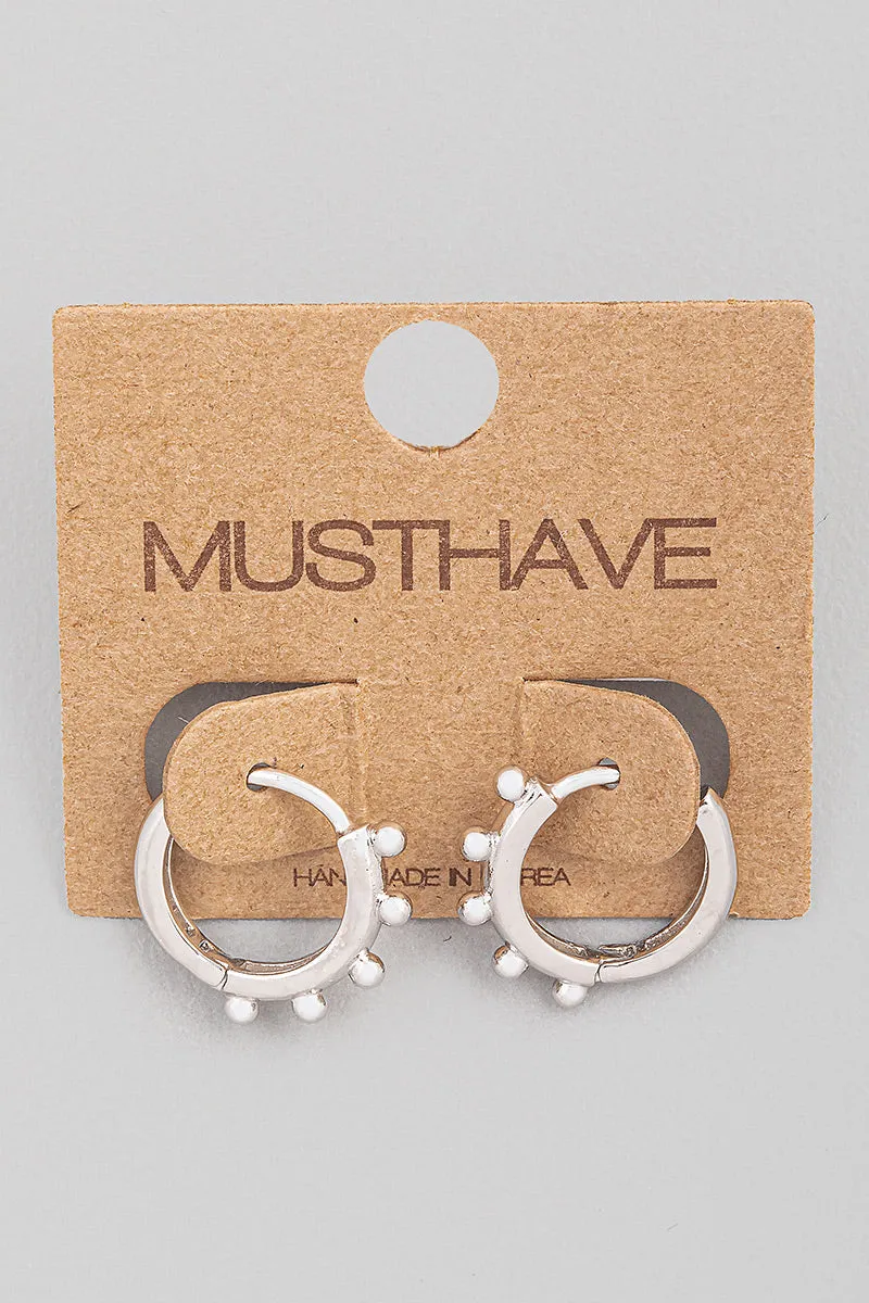 Mini Bead Huggie Studs