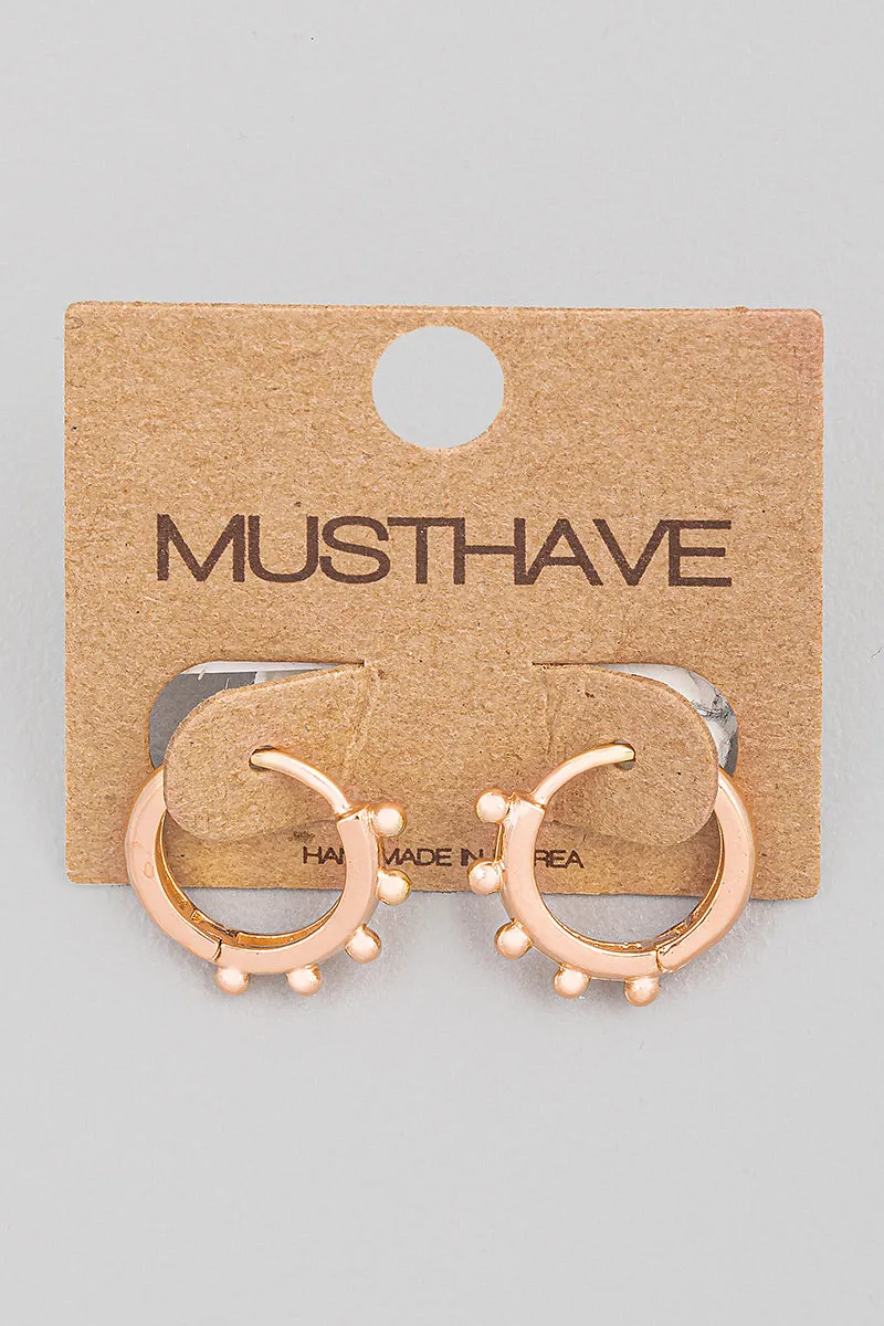 Mini Bead Huggie Studs
