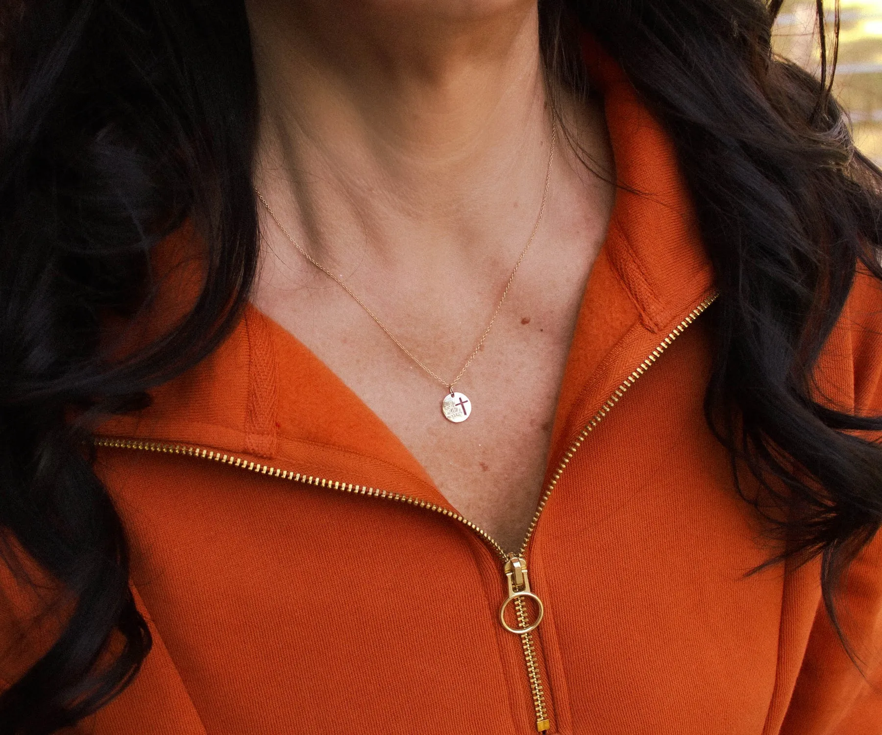 Mini Living On Prayer Silver Cross Necklace