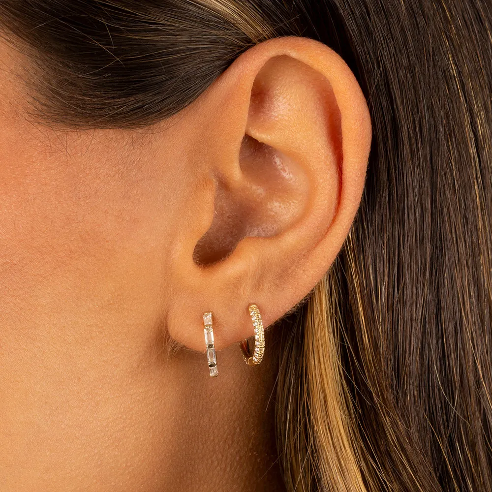 Mini Multi Baguette Huggie Earring