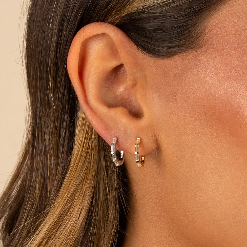 Mini Multi Baguette Huggie Earring