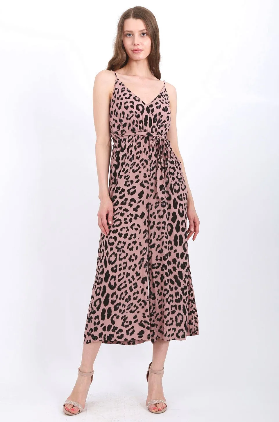 MISS PINKI Norah leopard print Jumpsuit blush