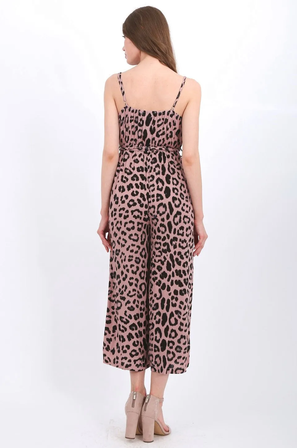 MISS PINKI Norah leopard print Jumpsuit blush