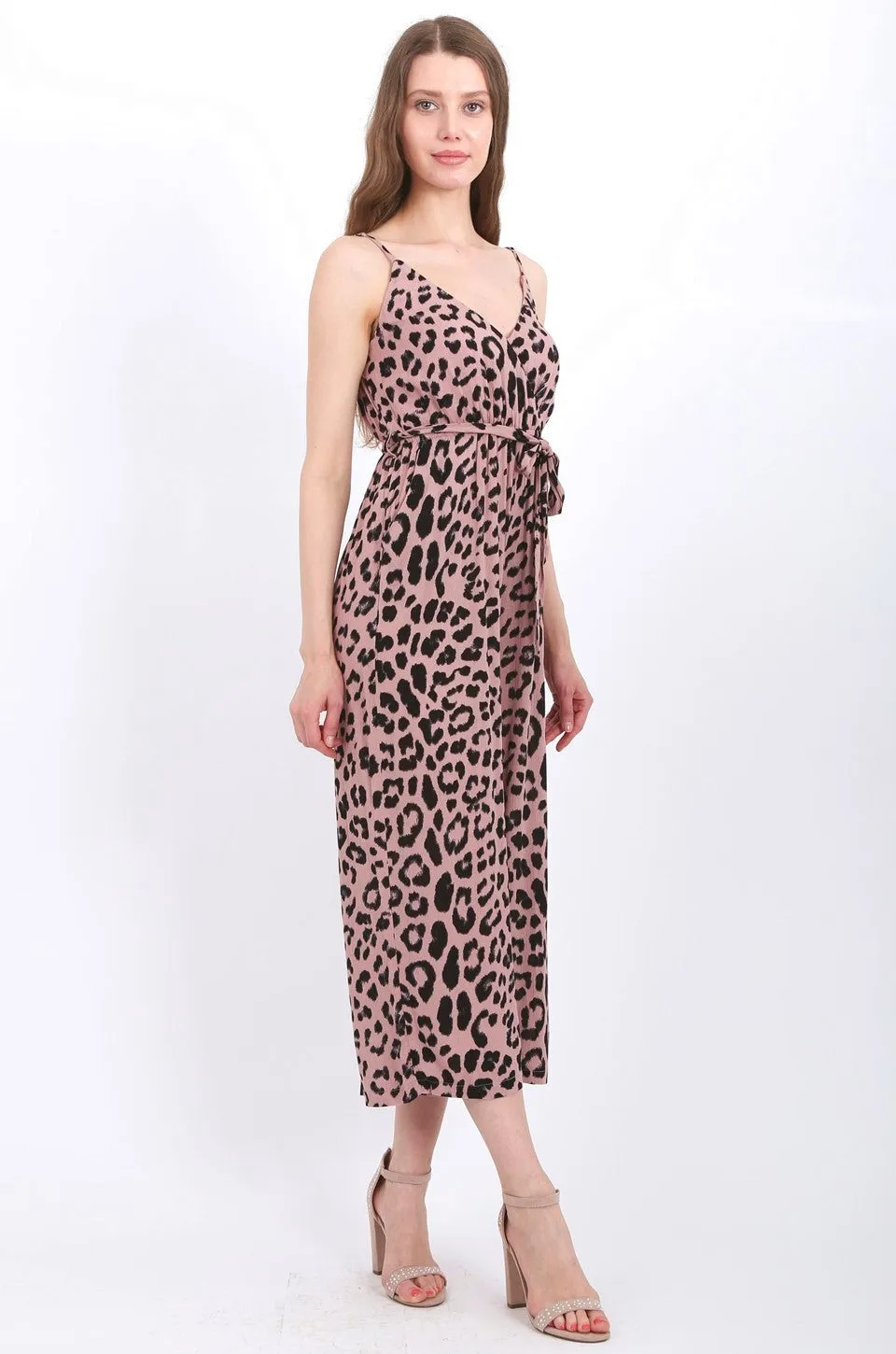 MISS PINKI Norah leopard print Jumpsuit blush