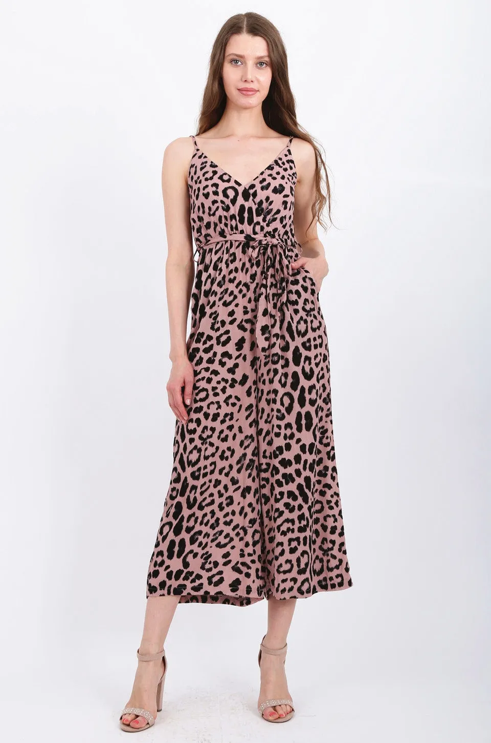 MISS PINKI Norah leopard print Jumpsuit blush