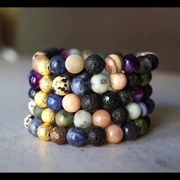 MIXED GEMSTONE DIFFUSER BRACELETS
