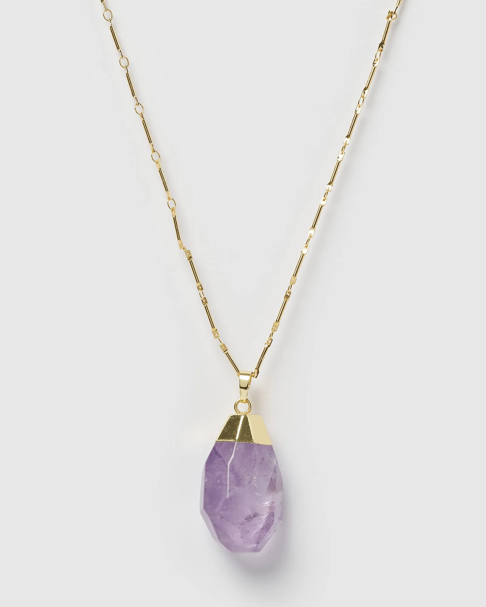 Miz Casa & Co Flora Necklace Amethyst Gold
