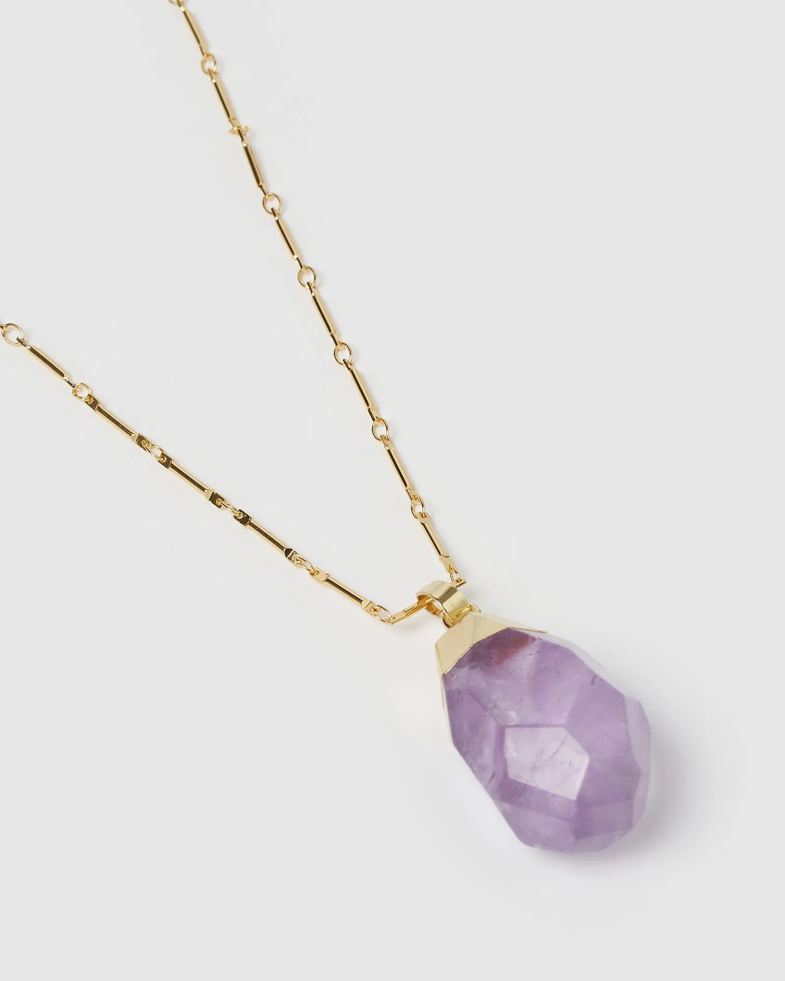 Miz Casa & Co Flora Necklace Amethyst Gold