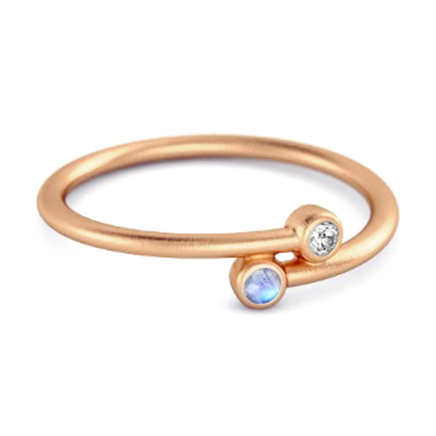 Moonstone Birthstone 925 Sterling Silver Personalized Split Ring