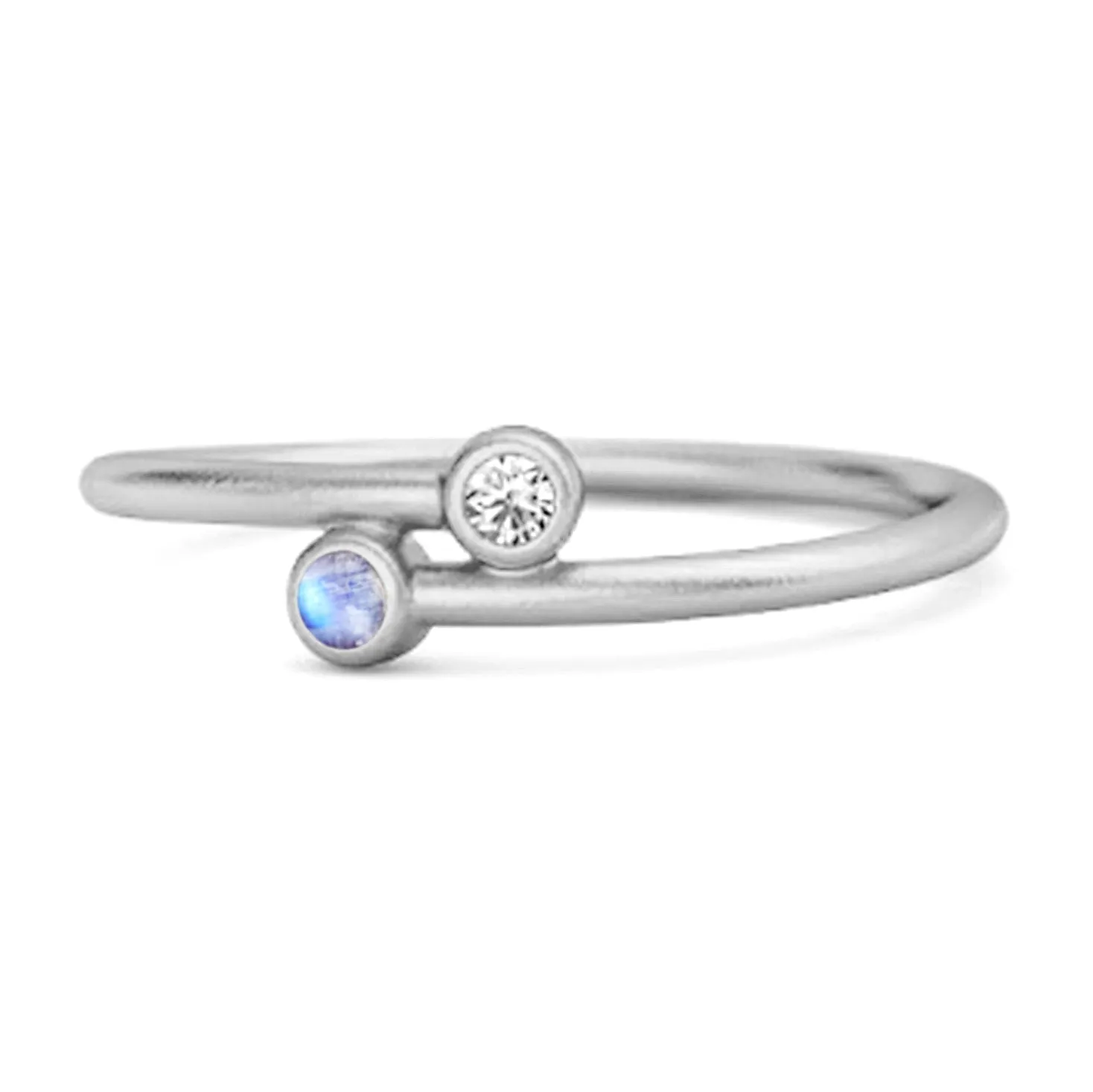 Moonstone Birthstone 925 Sterling Silver Personalized Split Ring