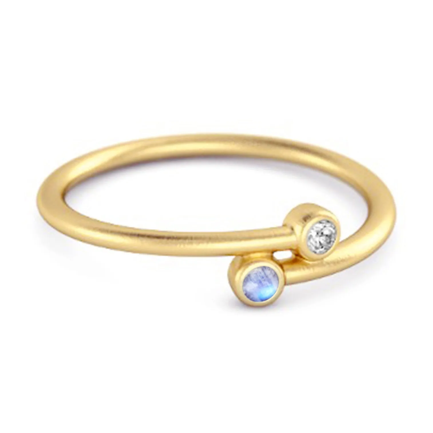 Moonstone Birthstone 925 Sterling Silver Personalized Split Ring